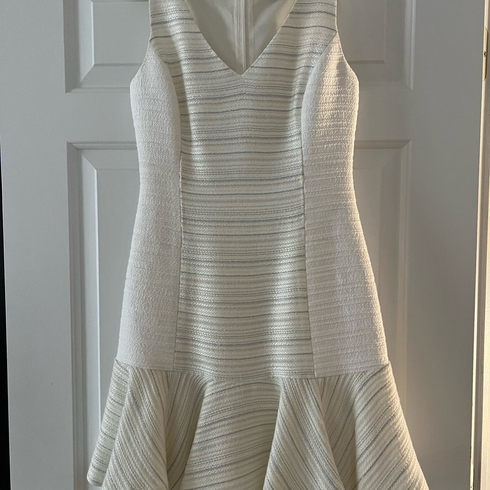 Banana Republic off white/silver drop waist mini dress